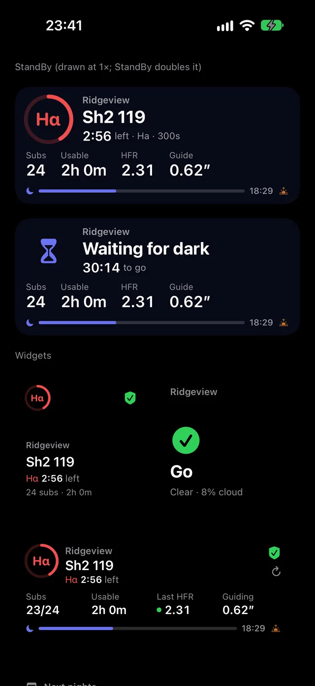 StandBy and widgets